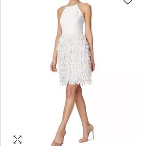 Aidan feather trim dress